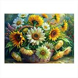 Tablomega Ay Çiçeği Dekoratif Ahşap Tablo 35cm X50cm
