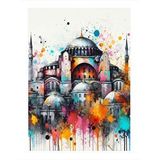 Tablomega Ayasofya Cami Suluboya Dekoratif Ahşap Tablo 25cmx 35cm