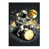 Tablomega Baterist Astronot Art Mdf Poster 35cm X50cm