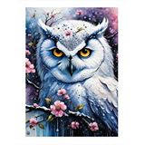 Tablomega Beyaz Baykuş Hediyelik Ahşap Tablo 35cm X50cm