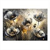 Tablomega Beyaz Gelincik Çiçekleri Art Mdf Tablo 25cmx 35cm