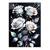 Tablomega Beyaz Güller Hediyelik Ahşap Tablo 25cmx 35cm