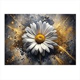 Tablomega Beyaz Papatya Dekoratif Ahşap Tablo 35cm X50cm
