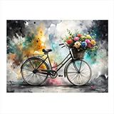 Tablomega Bisiklet Ve Çiçekler Art Mdf Poster 25cmx 35cm