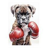 Tablomega Boksör Köpek Desenli Ahşap Tablo 25cmx 35cm