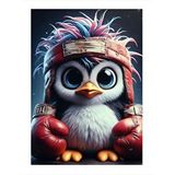 Tablomega Boksör Penguen Desenli Ahşap Tablo 25cmx 35cm