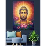 Tablomega Buda Figürü Meditasyon Huzur Dekoratif Kanvas - Mdf Ahşap Tablo