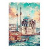 Tablomega Cami Manzarası Desenli Ahşap Tablo 35cm X50cm