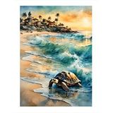 Tablomega Caretta Caretta Desenli Ahşap Tablo 25cmx 35cm