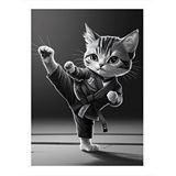 Tablomega Caretta'ya Yapan Yavru Kedi Mdf Poster 25cmx 35cm