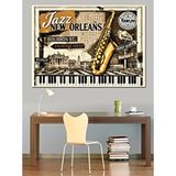 Tablomega Caz Müzik Posteri Retro Dekoratif Kanvas - Mdf Ahşap Tablo