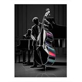 Tablomega Caz Müzik Yapan İnsanlar Hediyelik Ahşap Tablo 25cmx 35cm