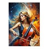 Tablomega Çello Çalan Kadın Art Mdf Poster 25cmx 35cm