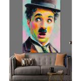 Tablomega Charlie Chaplin Pop Art Dekoratif Kanvas - Mdf Ahşap Tablo