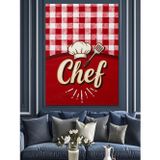 Tablomega Chef Yazılı Mutfak Posteri Dekoratif Kanvas - Mdf Ahşap Tablo