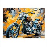 Tablomega Chopper Motosiklet Desenli Ahşap Tablo 25cmx 35cm