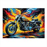 Tablomega Chopper Motosiklet Modern Ahşap Tablo 35cm X50cm