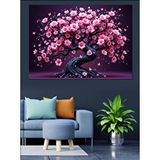 Tablomega Çiçek Açan Sakura Ağacı Dekoratif Kanvas - Mdf Ahşap Tablo