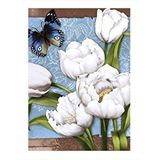 Tablomega Çiçekler Ve Kelebek Modern Ahşap Tablo 25cmx 35cm