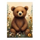 Tablomega Çiçekler Ve Oyuncak Ayı Hediyelik Mdf Tablo 35cm X50cm