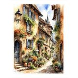 Tablomega Çiçekli Köy Evleri Model Ahşap Tablo 35cm X50cm