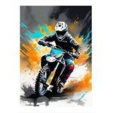 Tablomega Cross Motosiklet Mdf Poster 25cmx 35cm