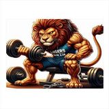 Tablomega Dambıl Kaldıran Aslan Hediyelik Ahşap Tablo 35cm X50cm