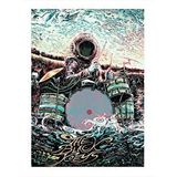 Tablomega Davulcu Astronot Dekoratif Ahşap Tablo 25cmx 35cm