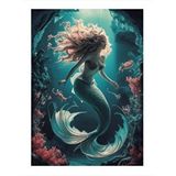 Tablomega Deniz Kızı Dekoratif Ahşap Tablo 25cmx 35cm