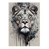Tablomega Dişi Aslan Desenli Ahşap Tablo 35cm X50cm