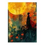 Tablomega Dolunay Ve Soyut Kadın Art Mdf Poster 35cm X50cm