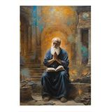 Tablomega Dua Eden Yaşlı Adam Modern Ahşap Tablo 35cm X50cm