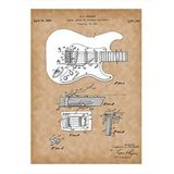 Tablomega Elektro Gitar Anatomisi Dekoratif Ahşap Tablo 35cm X50cm