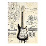 Tablomega Elektro Gitar Anatomisi Mdf Tablo 25cmx 35cm