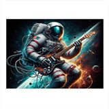 Tablomega Elektro Gitar Çalan Astronot Dekoratif Mdf Tablo 25cmx 35cm