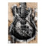 Tablomega Elektro Gitar Dekoratif Ahşap Tablo 25cmx 35cm