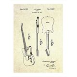 Tablomega Fender Gitar Hediyelik Ahşap Tablo 35cm X50cm