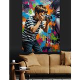 Tablomega Fotoğraf Çeken Çocuk Pop Art Sanatı Dekoratif Kanvas - Mdf Ahşap Tablo