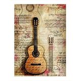 Tablomega Gazete Fon Gitar Hediyelik Ahşap Tablo 35cm X50cm