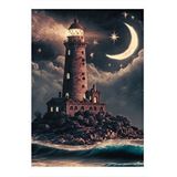 Tablomega Gece Ve Deniz Feneri Modern Ahşap Tablo 25cmx 35cm