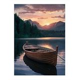 Tablomega Göl Manzarası Ve Sandal Art Mdf Poster 25cmx 35cm