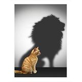 Tablomega Gölgesi Aslan Olan Kedi Dekoratif Ahşap Tablo 25cmx 35cm