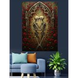 Tablomega Gotik Kilise Vitray Pencere Dekoratif Kanvas - Mdf Ahşap Tablo