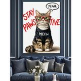 Tablomega Gözlüklü Kedi Yazılı Poster Dekoratif Kanvas - Mdf Ahşap Tablo