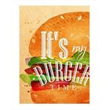 Tablomega Hamburger Zamanı Dekoratif Ahşap Tablo 35cm X50cm