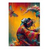 Tablomega Haykıran Japon Kadın Modern Ahşap Tablo 35cm X50cm