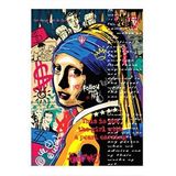 Tablomega İnci Küpeli Kız Pop Art Modern Ahşap Tablo 25cmx 35cm