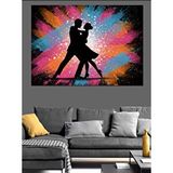 Tablomega Işıklı Fon Tango Dansı Dekoratif Kanvas - Mdf Ahşap Tablo
