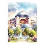 Tablomega İstanbul Ayasofya Camii Desenli Ahşap Tablo 35cm X50cm