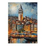 Tablomega İstanbul Galata Kulesi Manzara Dekoratif Ahşap Tablo 35cm X50cm
